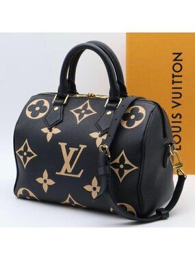 Louis Vuitton Speedy Bandouliere 25 Bicolor Empreinte Handbag